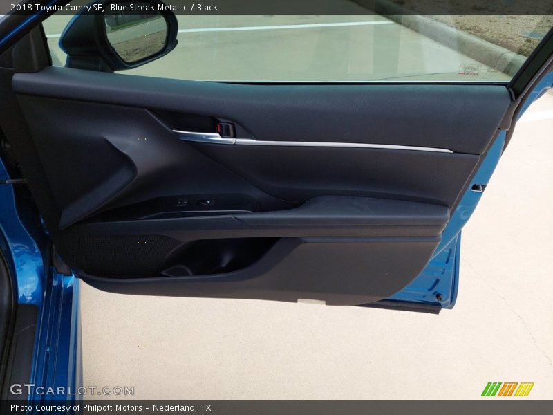 Blue Streak Metallic / Black 2018 Toyota Camry SE