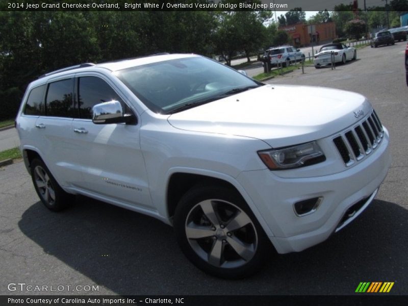 Bright White / Overland Vesuvio Indigo Blue/Jeep Brown 2014 Jeep Grand Cherokee Overland