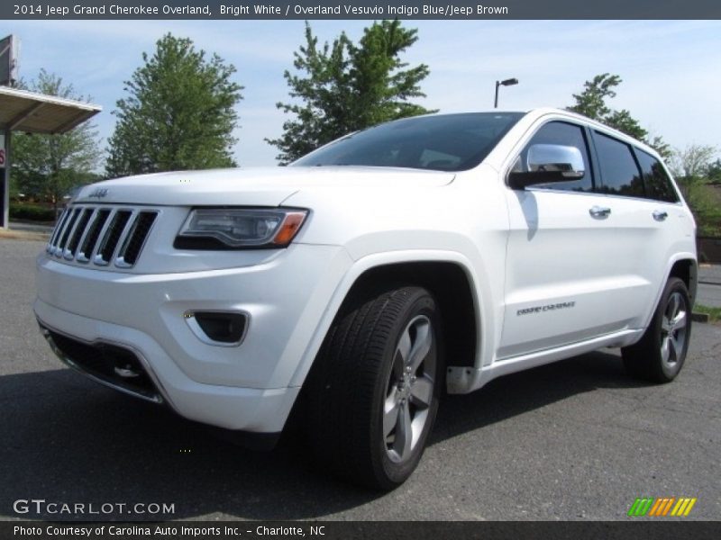 Bright White / Overland Vesuvio Indigo Blue/Jeep Brown 2014 Jeep Grand Cherokee Overland