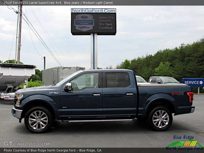 Blue Jeans / Medium Light Camel 2016 Ford F150 Lariat SuperCrew 4x4