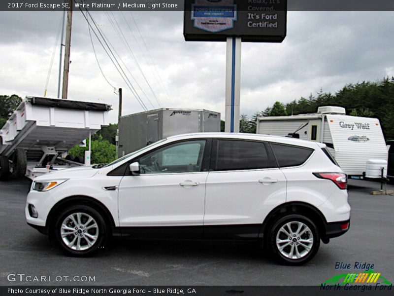 White Platinum / Medium Light Stone 2017 Ford Escape SE