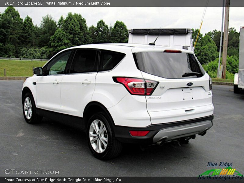 White Platinum / Medium Light Stone 2017 Ford Escape SE