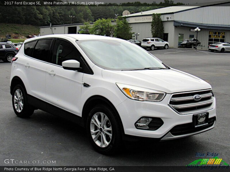 White Platinum / Medium Light Stone 2017 Ford Escape SE