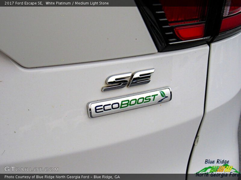 White Platinum / Medium Light Stone 2017 Ford Escape SE