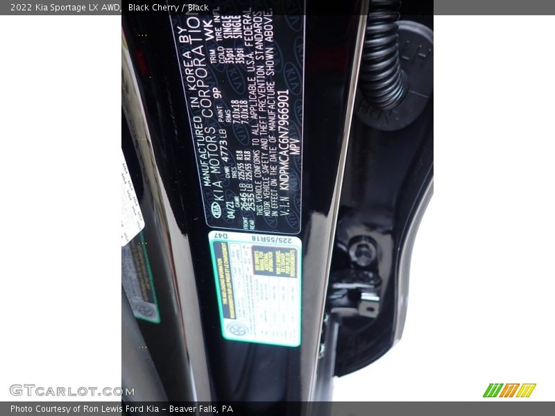 Black Cherry / Black 2022 Kia Sportage LX AWD