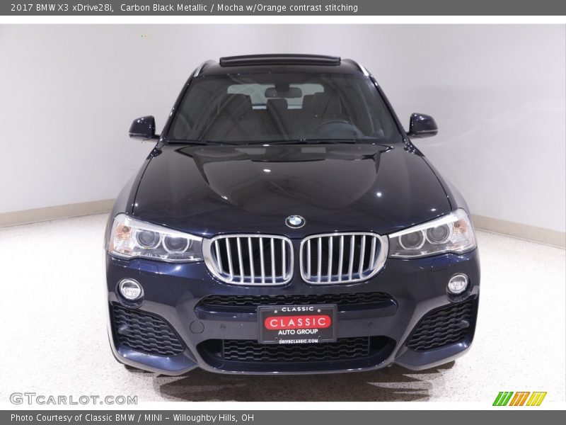 Carbon Black Metallic / Mocha w/Orange contrast stitching 2017 BMW X3 xDrive28i