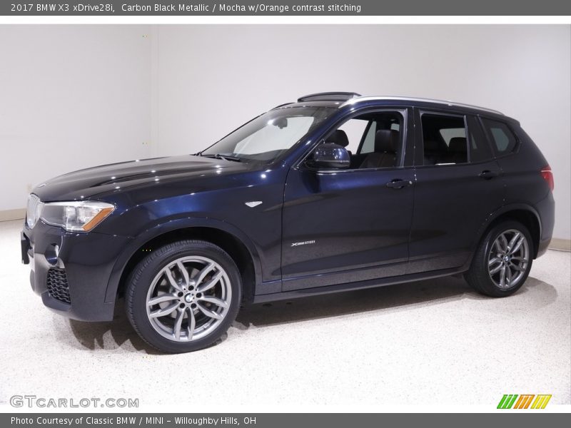 Carbon Black Metallic / Mocha w/Orange contrast stitching 2017 BMW X3 xDrive28i