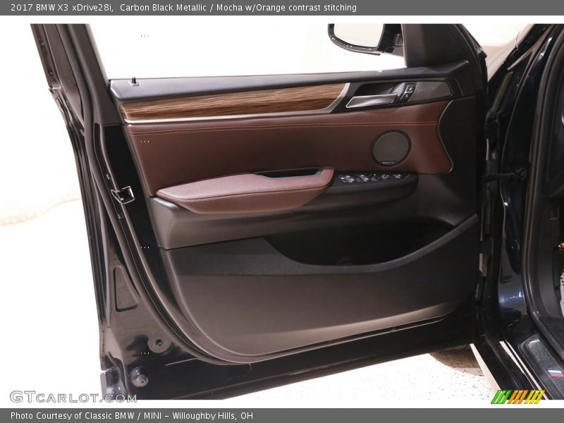 Carbon Black Metallic / Mocha w/Orange contrast stitching 2017 BMW X3 xDrive28i