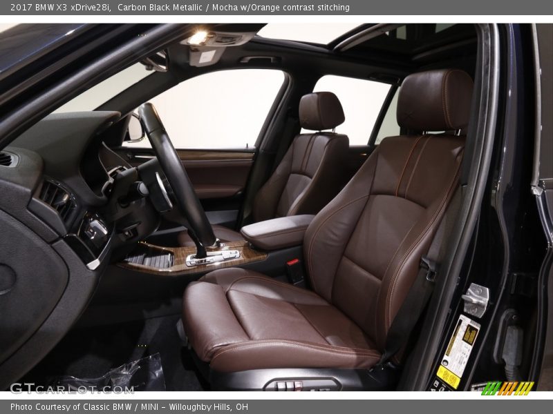 Carbon Black Metallic / Mocha w/Orange contrast stitching 2017 BMW X3 xDrive28i