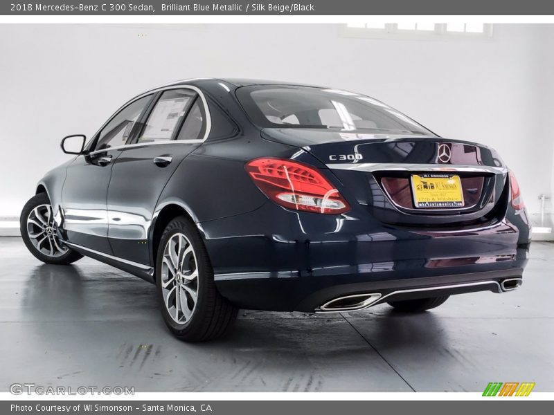 Brilliant Blue Metallic / Silk Beige/Black 2018 Mercedes-Benz C 300 Sedan