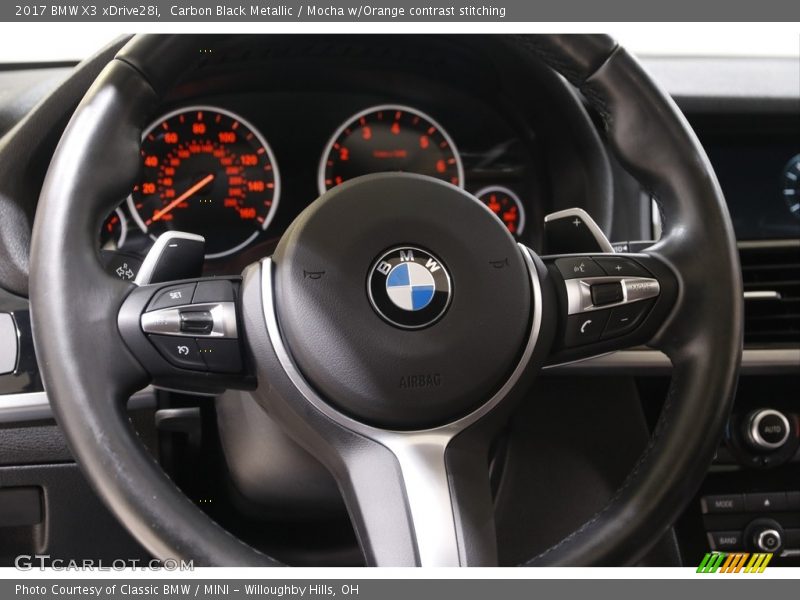 Carbon Black Metallic / Mocha w/Orange contrast stitching 2017 BMW X3 xDrive28i