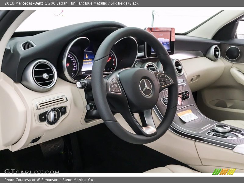 Brilliant Blue Metallic / Silk Beige/Black 2018 Mercedes-Benz C 300 Sedan