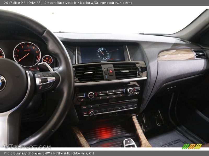 Carbon Black Metallic / Mocha w/Orange contrast stitching 2017 BMW X3 xDrive28i