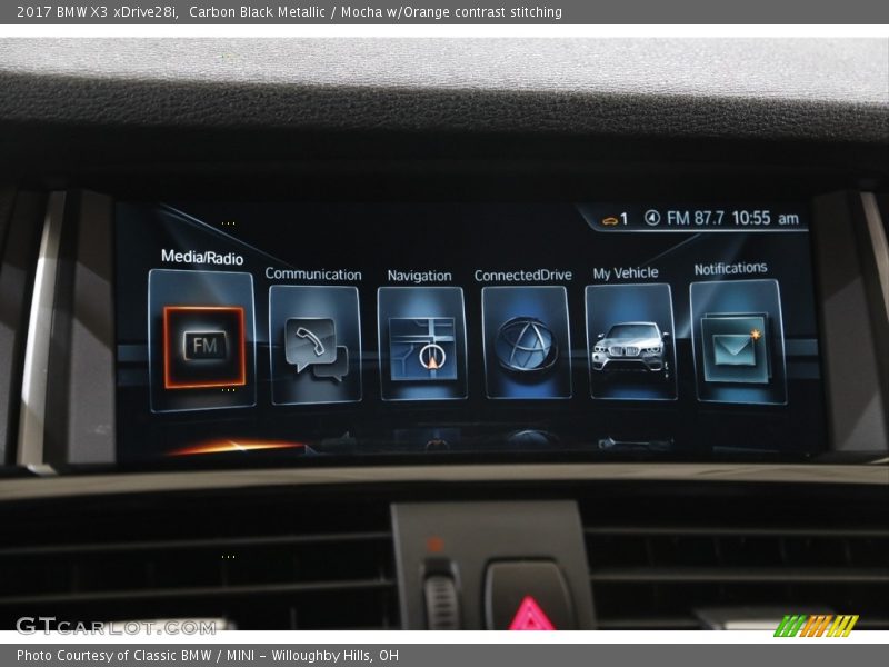 Carbon Black Metallic / Mocha w/Orange contrast stitching 2017 BMW X3 xDrive28i