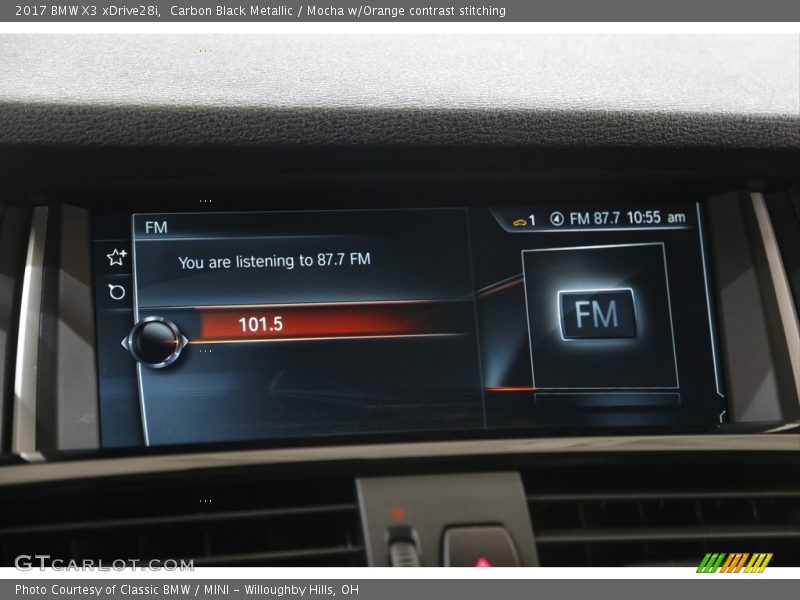 Carbon Black Metallic / Mocha w/Orange contrast stitching 2017 BMW X3 xDrive28i