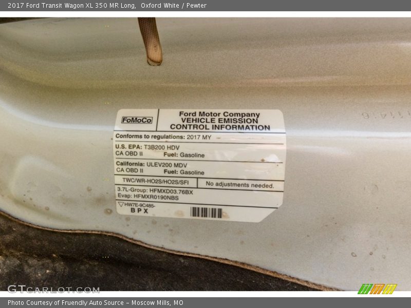 Oxford White / Pewter 2017 Ford Transit Wagon XL 350 MR Long