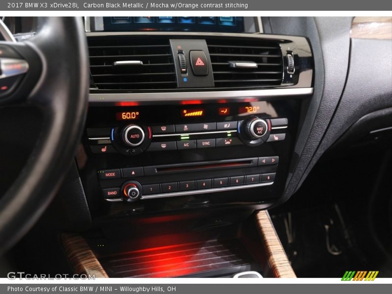 Carbon Black Metallic / Mocha w/Orange contrast stitching 2017 BMW X3 xDrive28i
