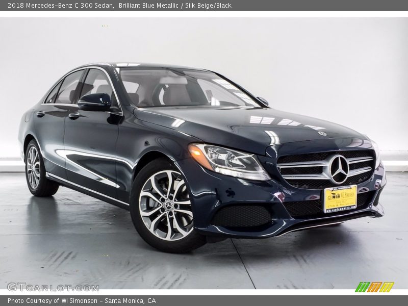 Brilliant Blue Metallic / Silk Beige/Black 2018 Mercedes-Benz C 300 Sedan