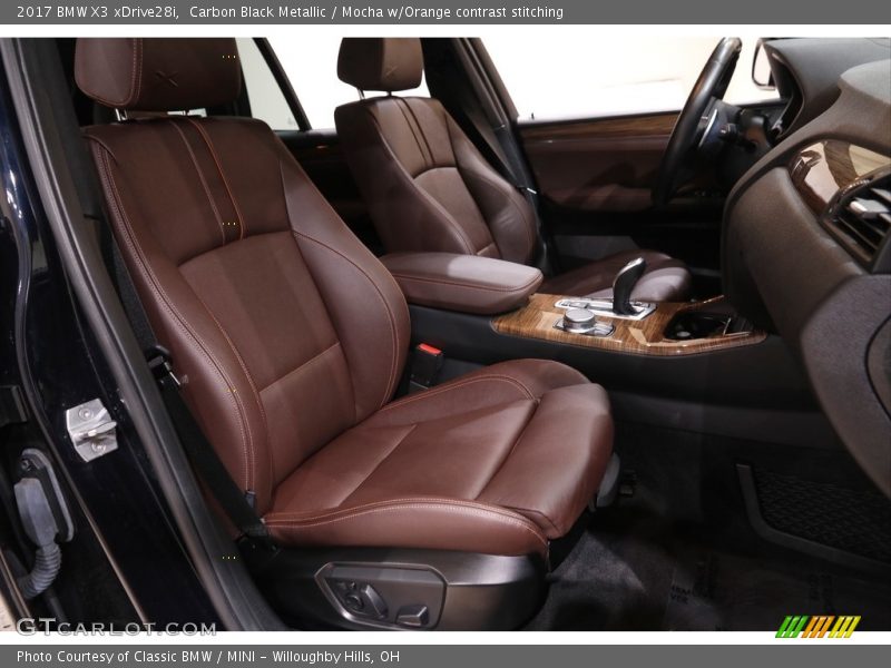 Carbon Black Metallic / Mocha w/Orange contrast stitching 2017 BMW X3 xDrive28i