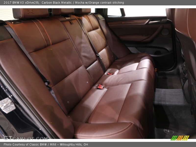 Carbon Black Metallic / Mocha w/Orange contrast stitching 2017 BMW X3 xDrive28i