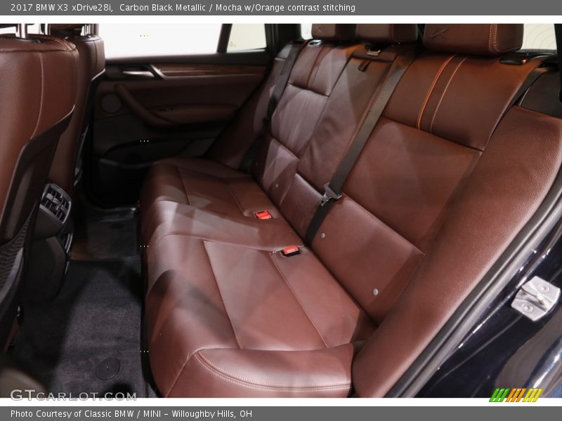 Carbon Black Metallic / Mocha w/Orange contrast stitching 2017 BMW X3 xDrive28i