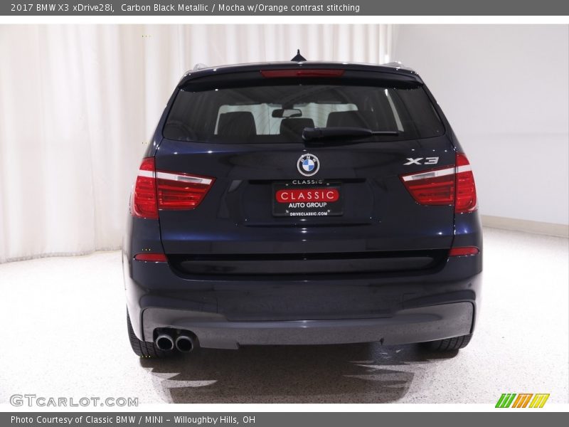 Carbon Black Metallic / Mocha w/Orange contrast stitching 2017 BMW X3 xDrive28i