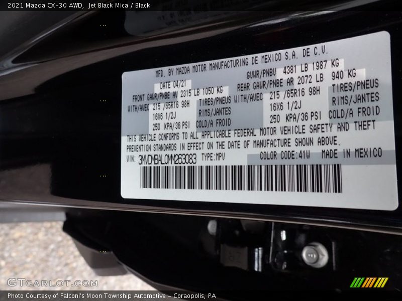 Jet Black Mica / Black 2021 Mazda CX-30 AWD