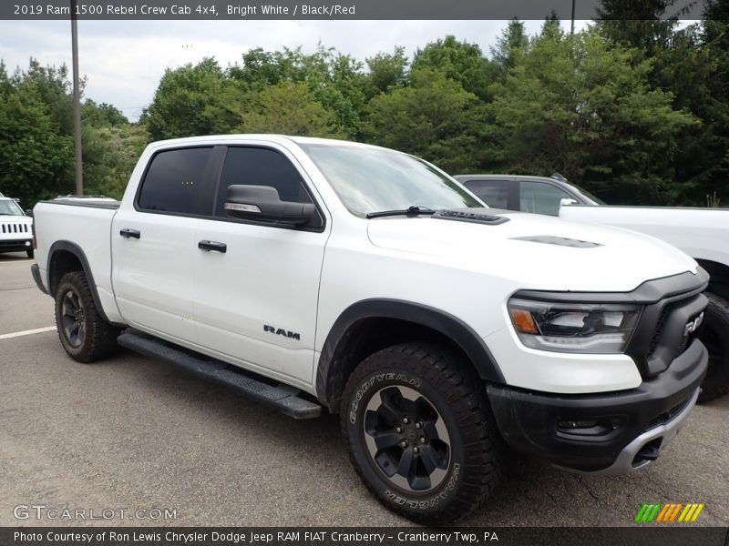 Bright White / Black/Red 2019 Ram 1500 Rebel Crew Cab 4x4