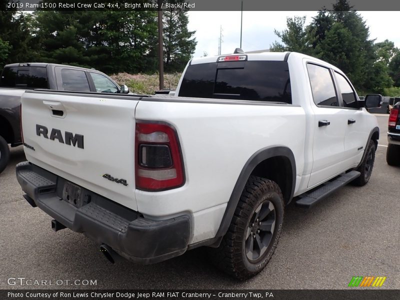 Bright White / Black/Red 2019 Ram 1500 Rebel Crew Cab 4x4
