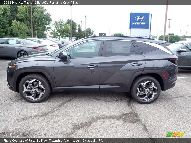 Portofino Gray / Black 2022 Hyundai Tucson SEL AWD