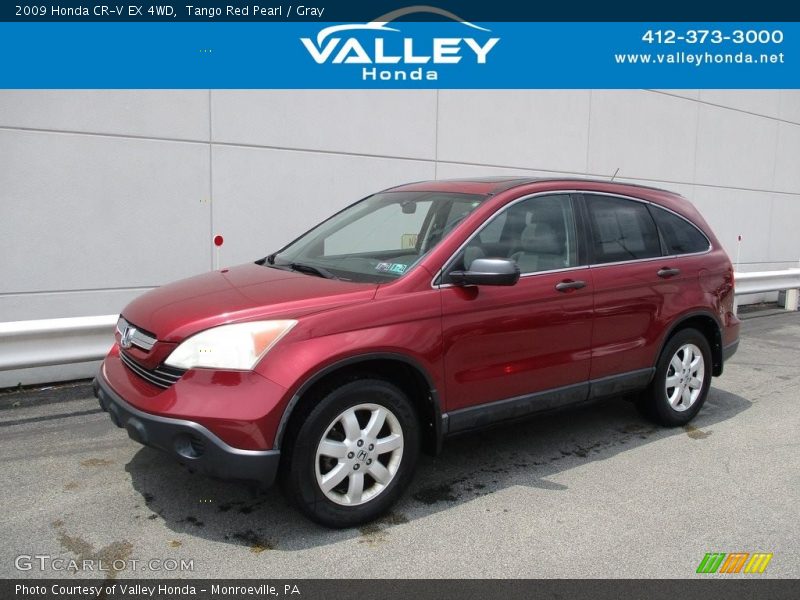 Tango Red Pearl / Gray 2009 Honda CR-V EX 4WD