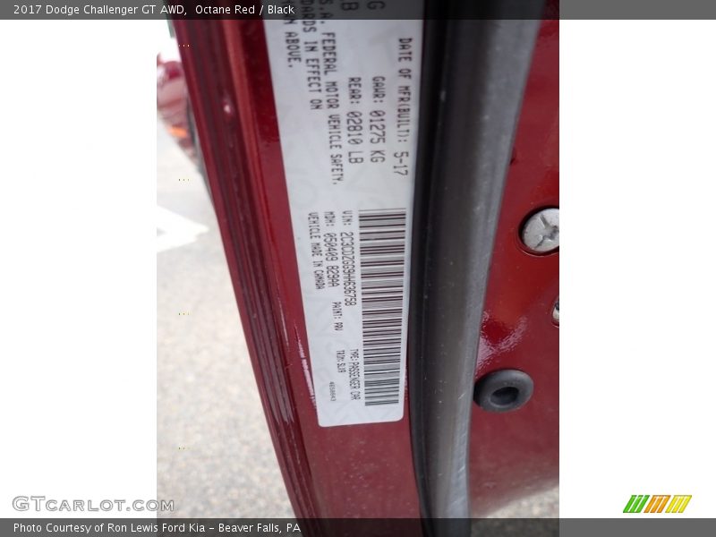 Octane Red / Black 2017 Dodge Challenger GT AWD