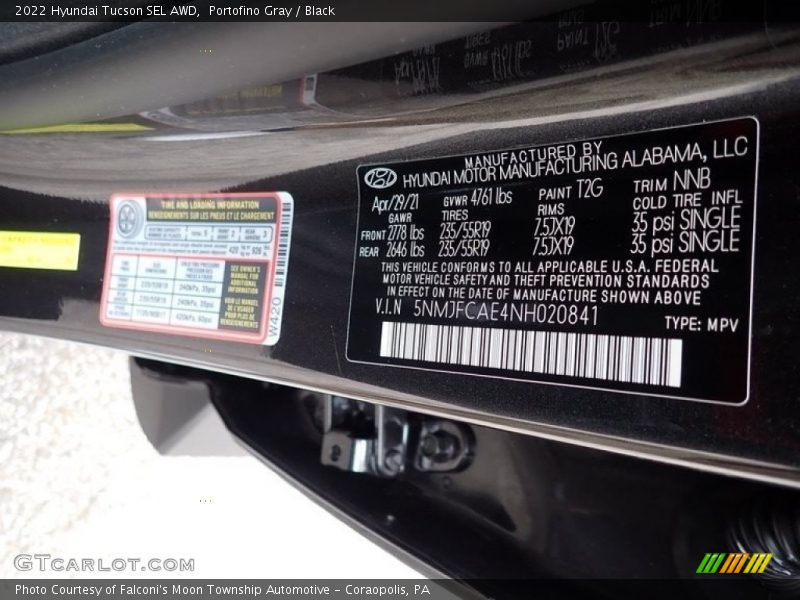 Portofino Gray / Black 2022 Hyundai Tucson SEL AWD