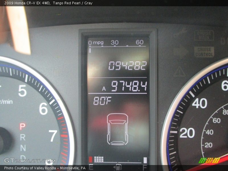 Tango Red Pearl / Gray 2009 Honda CR-V EX 4WD