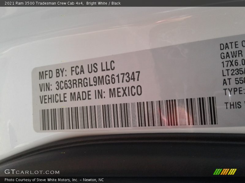 Bright White / Black 2021 Ram 3500 Tradesman Crew Cab 4x4