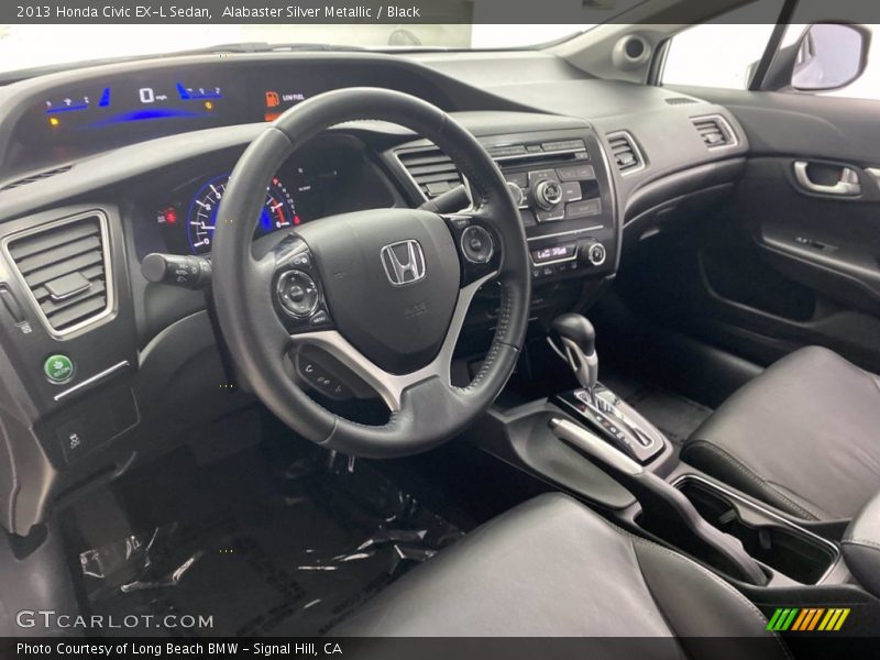 Alabaster Silver Metallic / Black 2013 Honda Civic EX-L Sedan