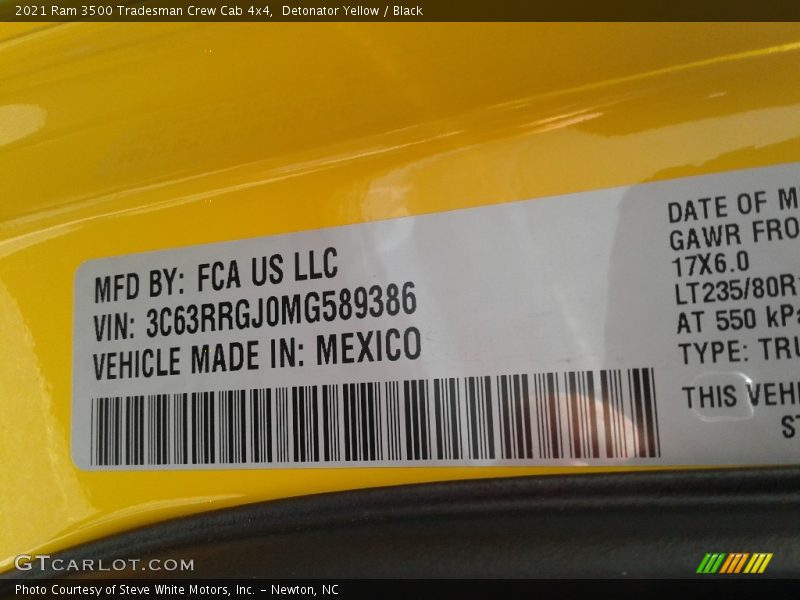 Detonator Yellow / Black 2021 Ram 3500 Tradesman Crew Cab 4x4