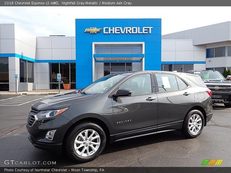 Nightfall Gray Metallic / Medium Ash Gray 2018 Chevrolet Equinox LS AWD
