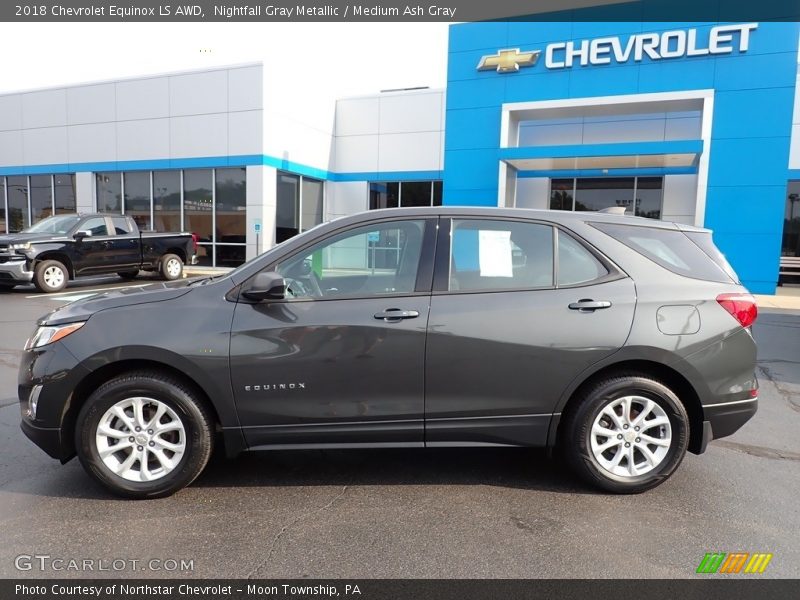 Nightfall Gray Metallic / Medium Ash Gray 2018 Chevrolet Equinox LS AWD