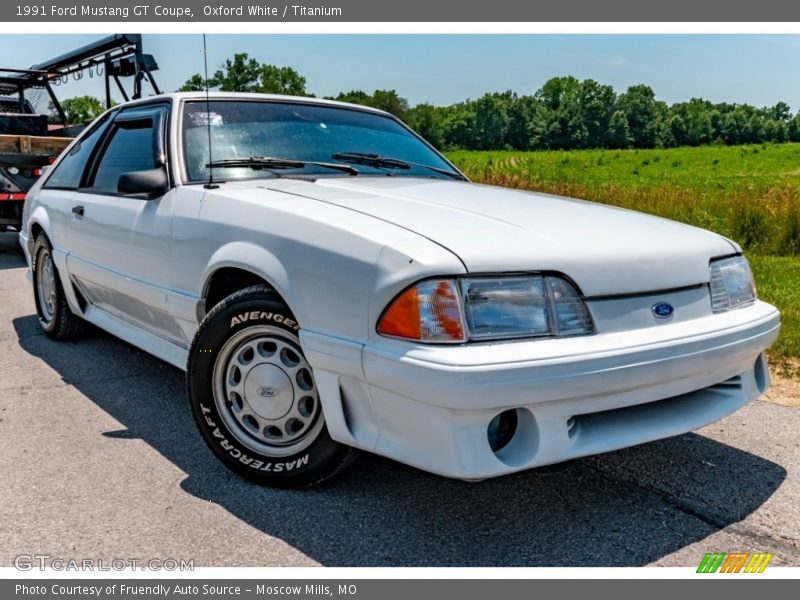 Oxford White / Titanium 1991 Ford Mustang GT Coupe