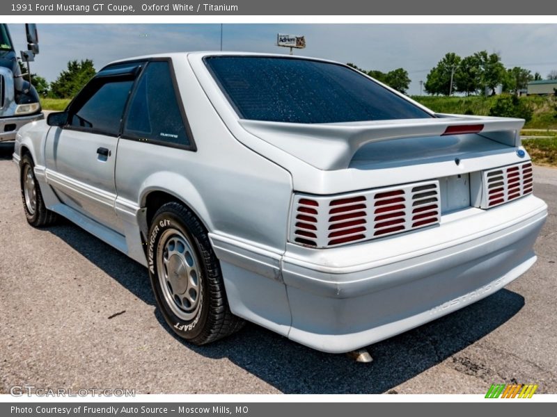 Oxford White / Titanium 1991 Ford Mustang GT Coupe