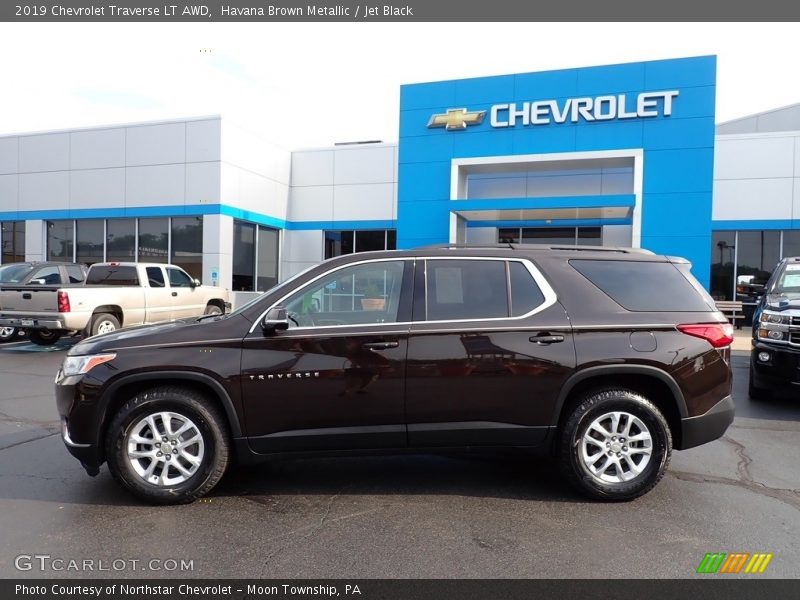 Havana Brown Metallic / Jet Black 2019 Chevrolet Traverse LT AWD