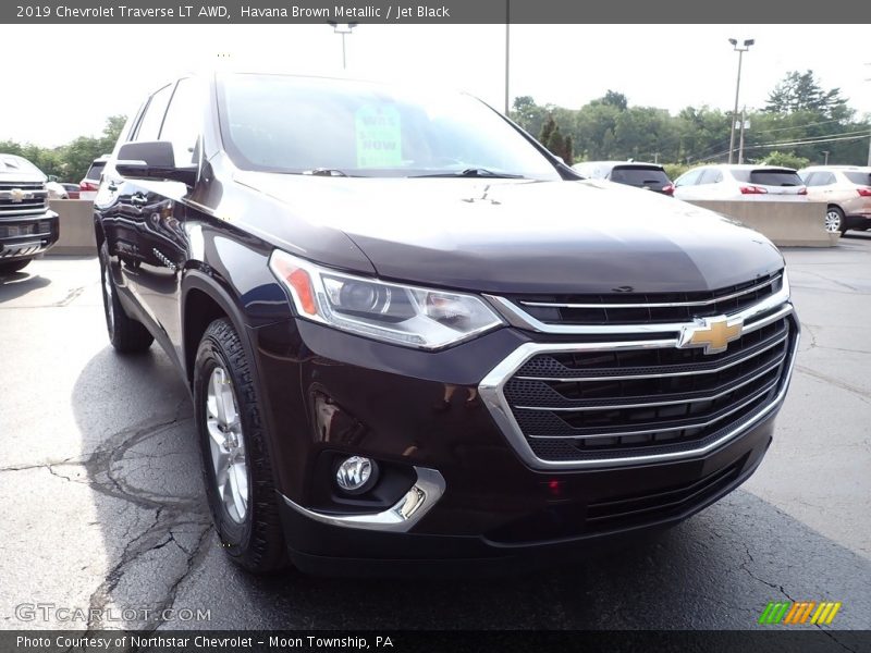 Havana Brown Metallic / Jet Black 2019 Chevrolet Traverse LT AWD