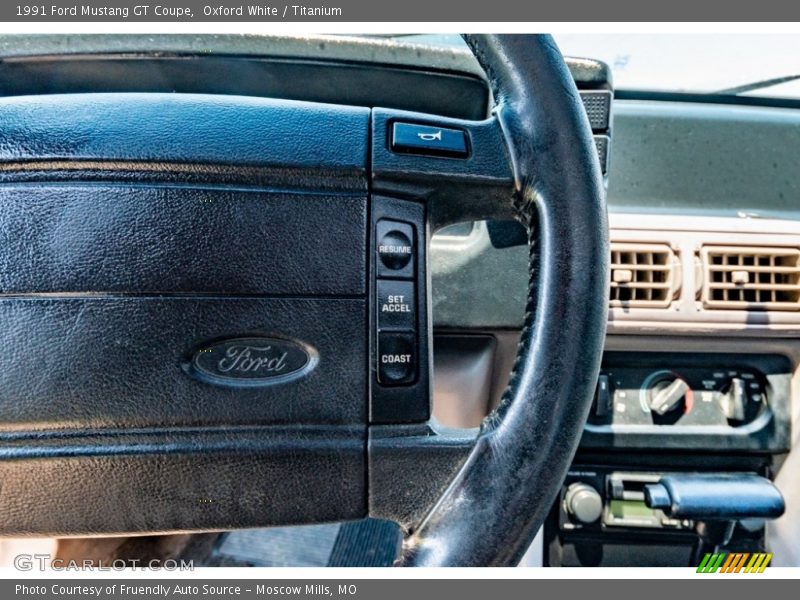 Oxford White / Titanium 1991 Ford Mustang GT Coupe