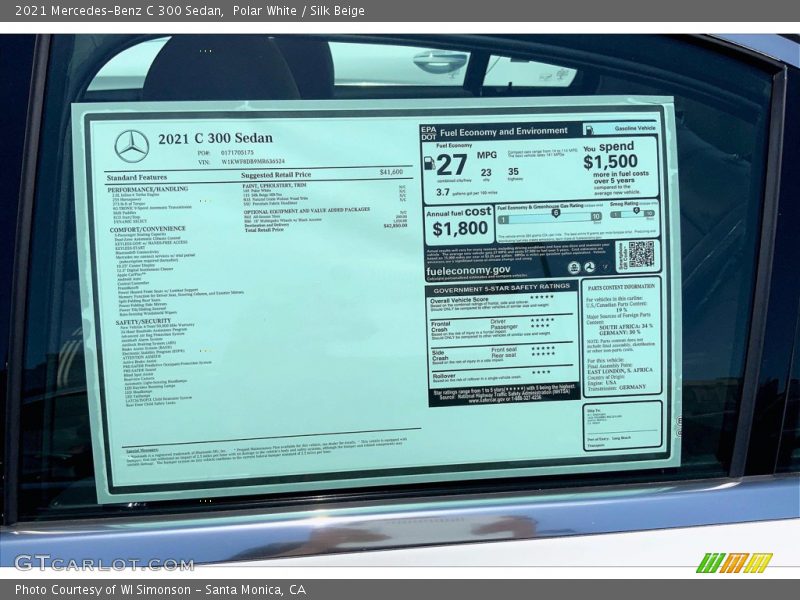 Polar White / Silk Beige 2021 Mercedes-Benz C 300 Sedan