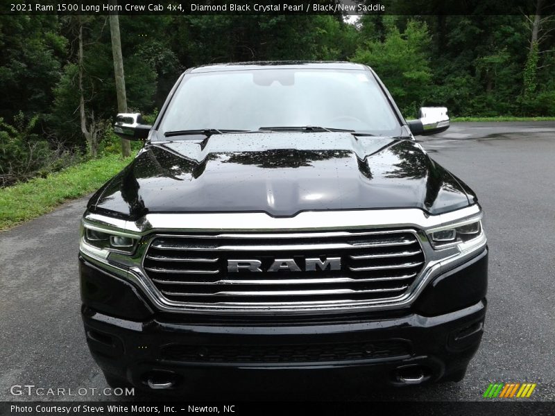 Diamond Black Crystal Pearl / Black/New Saddle 2021 Ram 1500 Long Horn Crew Cab 4x4