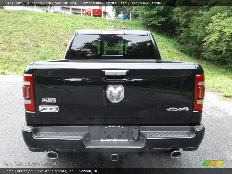 Diamond Black Crystal Pearl / Black/New Saddle 2021 Ram 1500 Long Horn Crew Cab 4x4