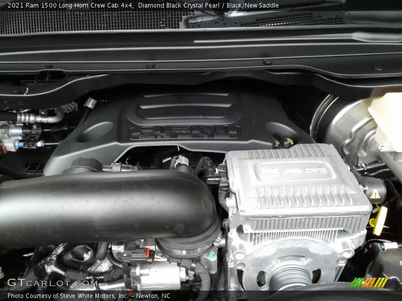 Diamond Black Crystal Pearl / Black/New Saddle 2021 Ram 1500 Long Horn Crew Cab 4x4