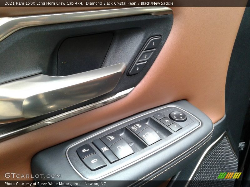 Diamond Black Crystal Pearl / Black/New Saddle 2021 Ram 1500 Long Horn Crew Cab 4x4