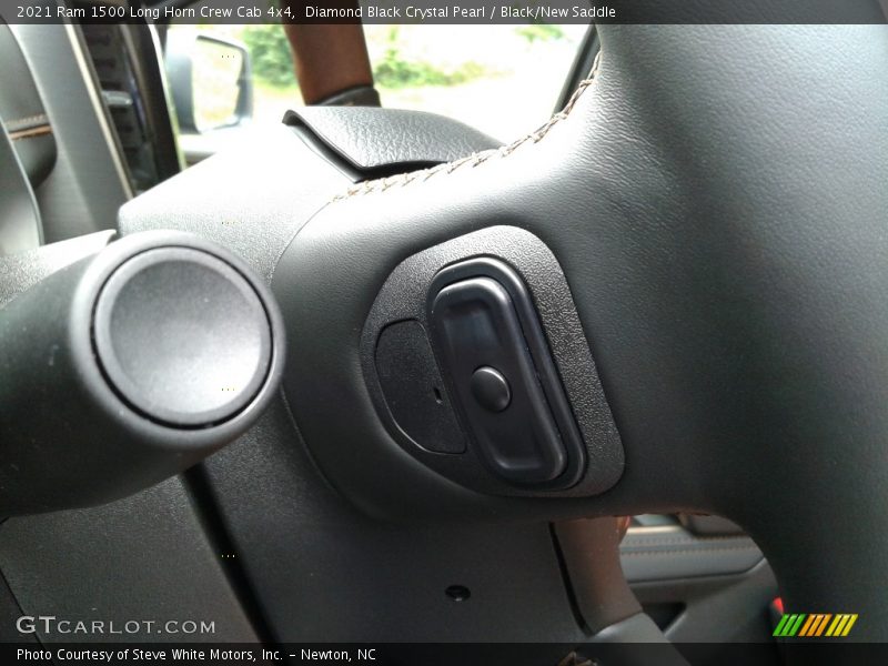 Diamond Black Crystal Pearl / Black/New Saddle 2021 Ram 1500 Long Horn Crew Cab 4x4